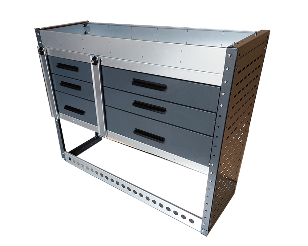 a set of drawers for van storage